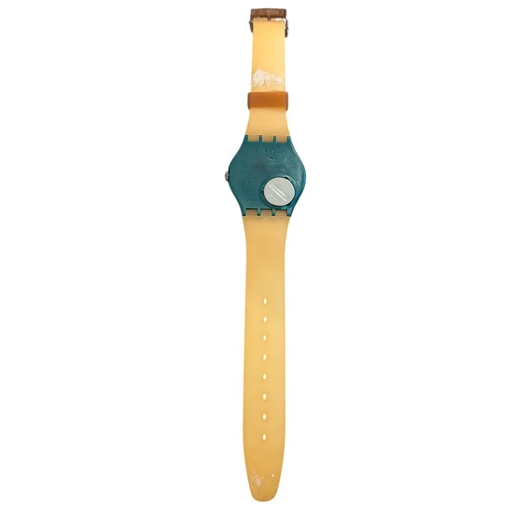 Vintage Swatch Quartz Watch‎ 1988 OLD BOND  GG102 Green Abstract New Wave Swiss